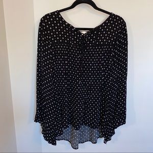 Caslon Front Tie patterned top